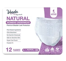 Veeda Natural Adult Incontinence Underwear for Women - Postpartum Underwear f...