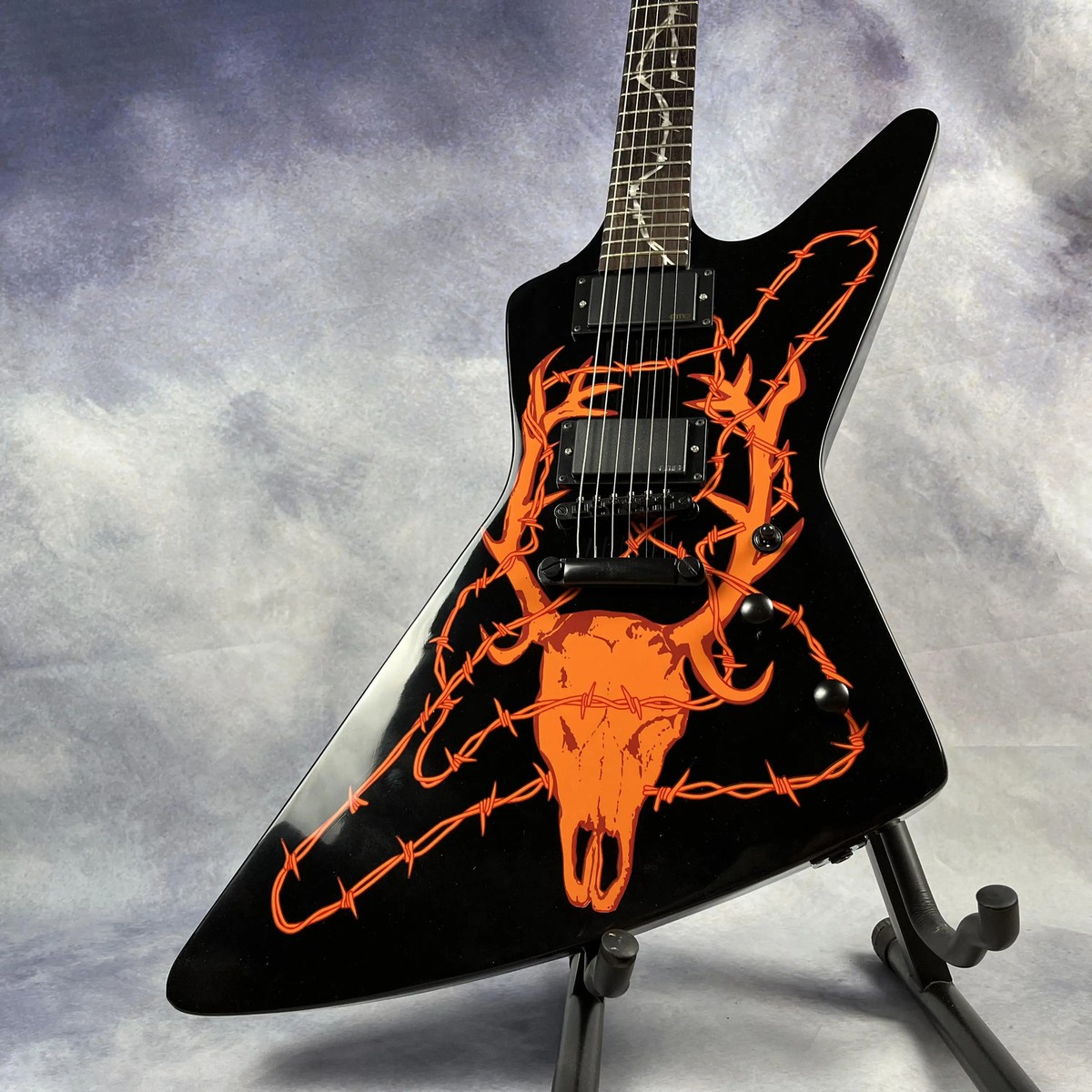 NEW Electric Guitar James Hetfield Elk Skull Guitar Solid Body