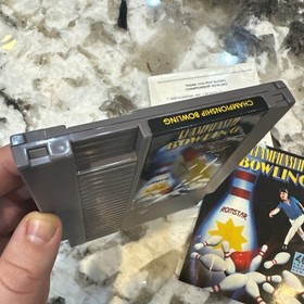 Championship Bowling - Authentic Nintendo NES Game w Manual - Tested Working