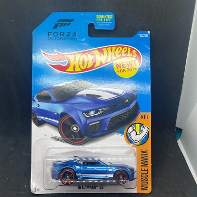 Hot Wheels Muscle Mania 9/10 (2015) Forza Motorsport Blue '16 Camaro SS Car 129/