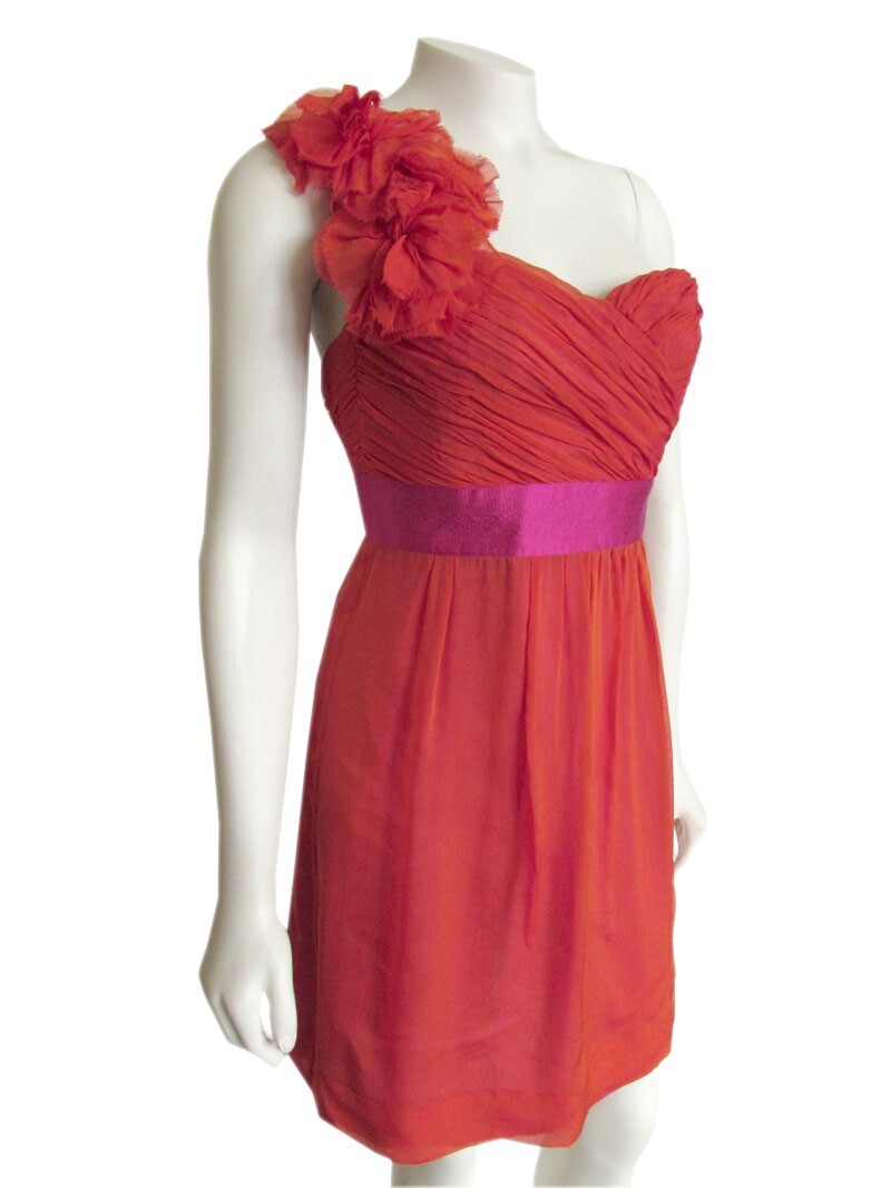 *FINAL MARKDOWN!* Phoebe Couture Red/Orange Silk … - image 2