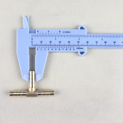 Tee3 Way 1/4"6mm Brass Hose Barb Fitting Pipe Tubing Splicer Fuel Water Gas 5Pcs - Picture 4 of 5