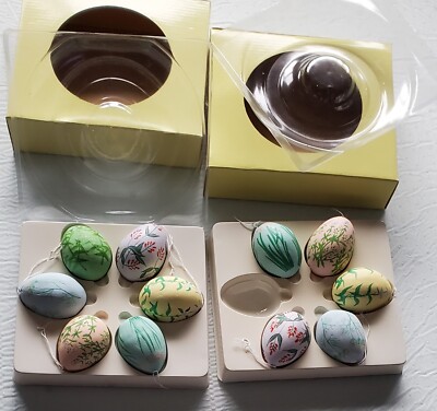 11 HAND-PAINTED PASTEL COLORS MINI WILDFLOWERS EASTER EGGS (HOLLOW? REAL? EGGS)