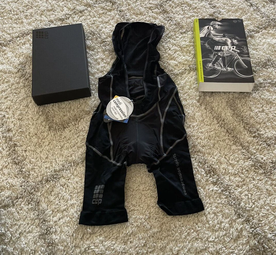 NEW - CEP Men's Compression Bib Shorts Size II (Small) Black W1315C2000 W1315 - Image 2 of 4