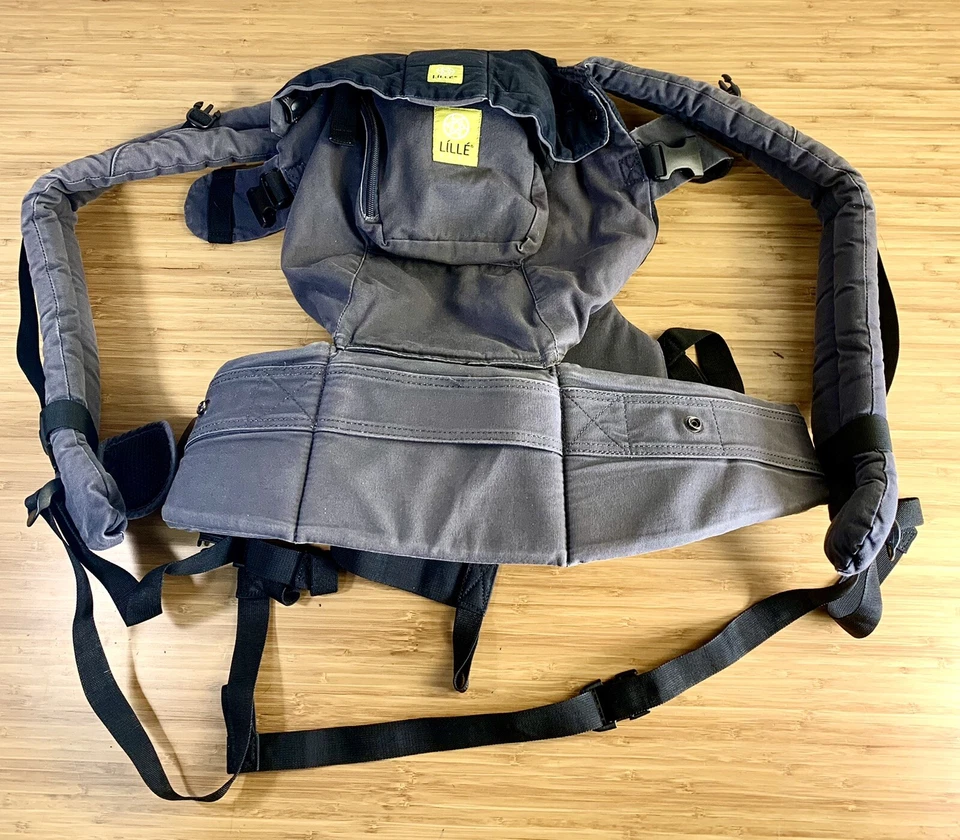 Porta-bebês recém-nascido LIllie prata carvão com almofada de apoio lombar - Imagem 3 de 4