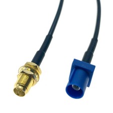 Blue Fakra C Male to RP-SMA Female GPS Antenna RG174 Pigtail Extension Cable