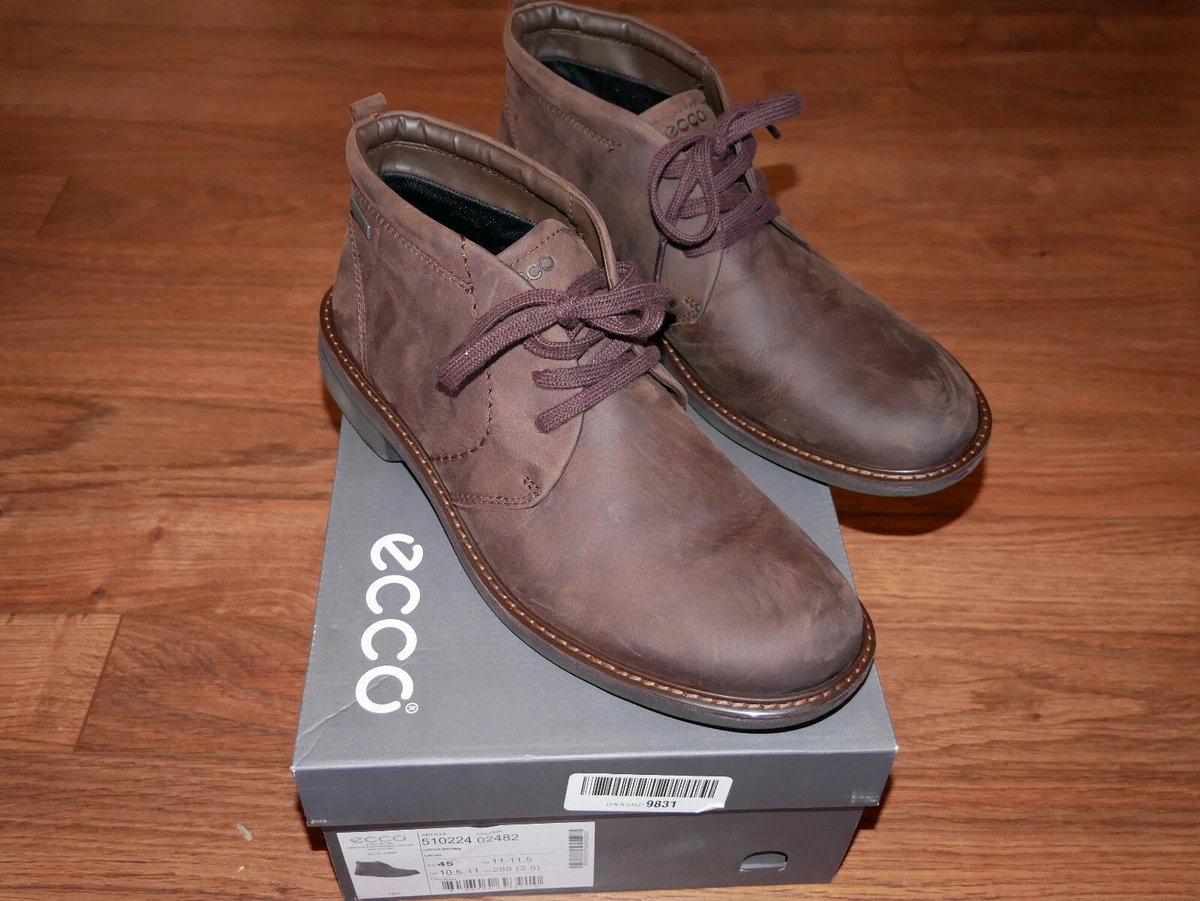 stereoanlæg Diskutere hældning ECCO Men&#039;s Turn GTX Gore-Tex Lace-Up Chukka Boot - Brown Leather - 45  US 11-11.5 | eBay