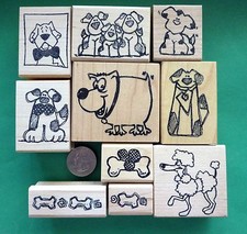 CUTE PUPPIES COLLECTION - Your Choice - Dog Themed Wood Mounted Rubber Stamp