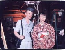 Margo Moore Nobu McCarthy on set Wake Me Up When It's Over Original Transparency