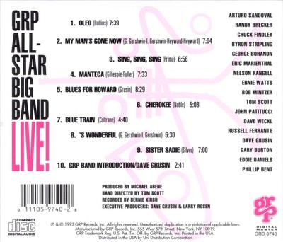DAVE GRUSIN/GRP ALL-STAR BIG BAND - DAVE GRUSIN PRESENTS GRP ALL-STAR BIG BAND L