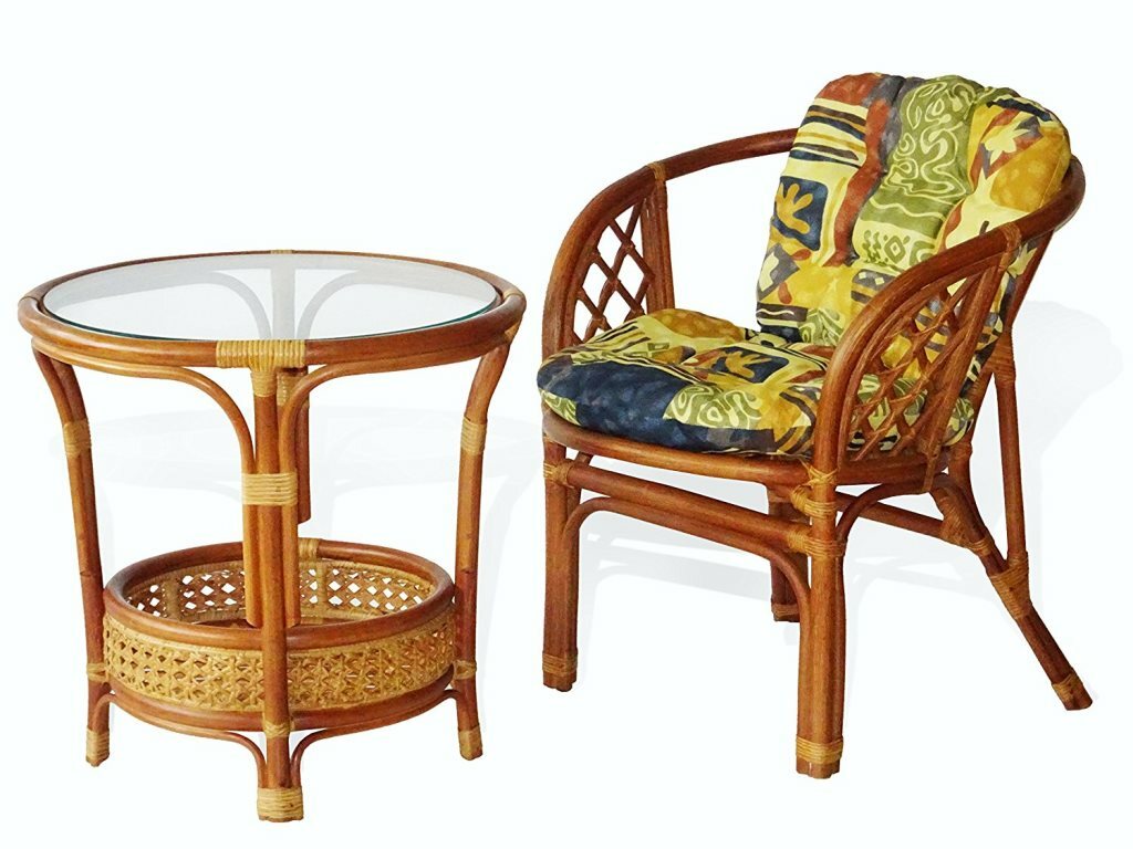 Bahama Handmade Design Rattan Wicker Dining Living Lounge Chair w/Thick