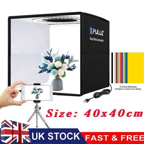 PULUZ Light Box Photography 40cm Portable Photo Booth Box with Photo Backdrops