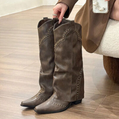 Woman Boots Ladies Heel Long Pipe Boots Shoes Women's Winter