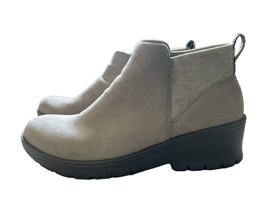 Bzees BOSTON Women Ankle Booties Faux Suede Gray Size 10W