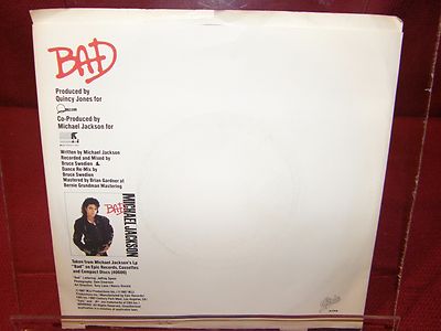 MICHAEL JACKSON CDセット　「BAD」picture label Michael Jackson / BAD / 45 rpm / Epic Label / 1987 / Picture