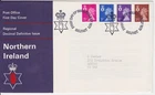GB ROYAL MAIL FDC 1971 NORTHERN IRELAND MACHIN DEFINITIVES BELFAST PMK