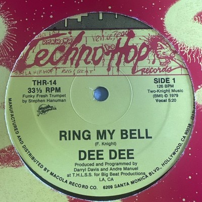 Dee Dee (7) Ring My Bell  12'' Ultrasonically Cleaned VG+/VG