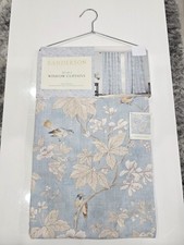 Sanderson Blue Bird Toile Chiswick Grove Curtain Panels Set of 2 Brand New