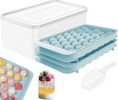 Mini Kugel Eiswürfelform x 2 und Halter blau