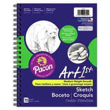 Pacon 4794 60 lb Text (70) 11 x 8.5 Sheets Art1st Sketch Diary - Blue Cover New