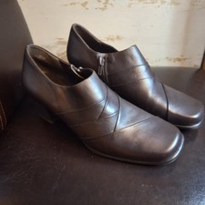 Sandler of Boston Women's Genuine Leather Dark Brown Side Zip Thames 8.5