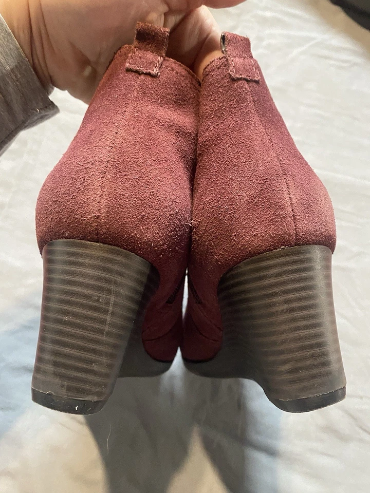 Clarks Cristal Cuarzo Cuña Botas Mujer Merlot Gamuza Botines Talla 11M Foto 3 de 4