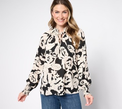 SUNNYLiFE Women's Top Sz S Gemma Pleated Front Blouse Multi-colored A681735