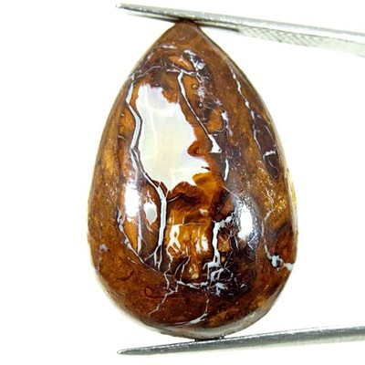 23.00Cts Natural Boulder Opal Pear Cabochon Loose Gemstone 18x27x6mm