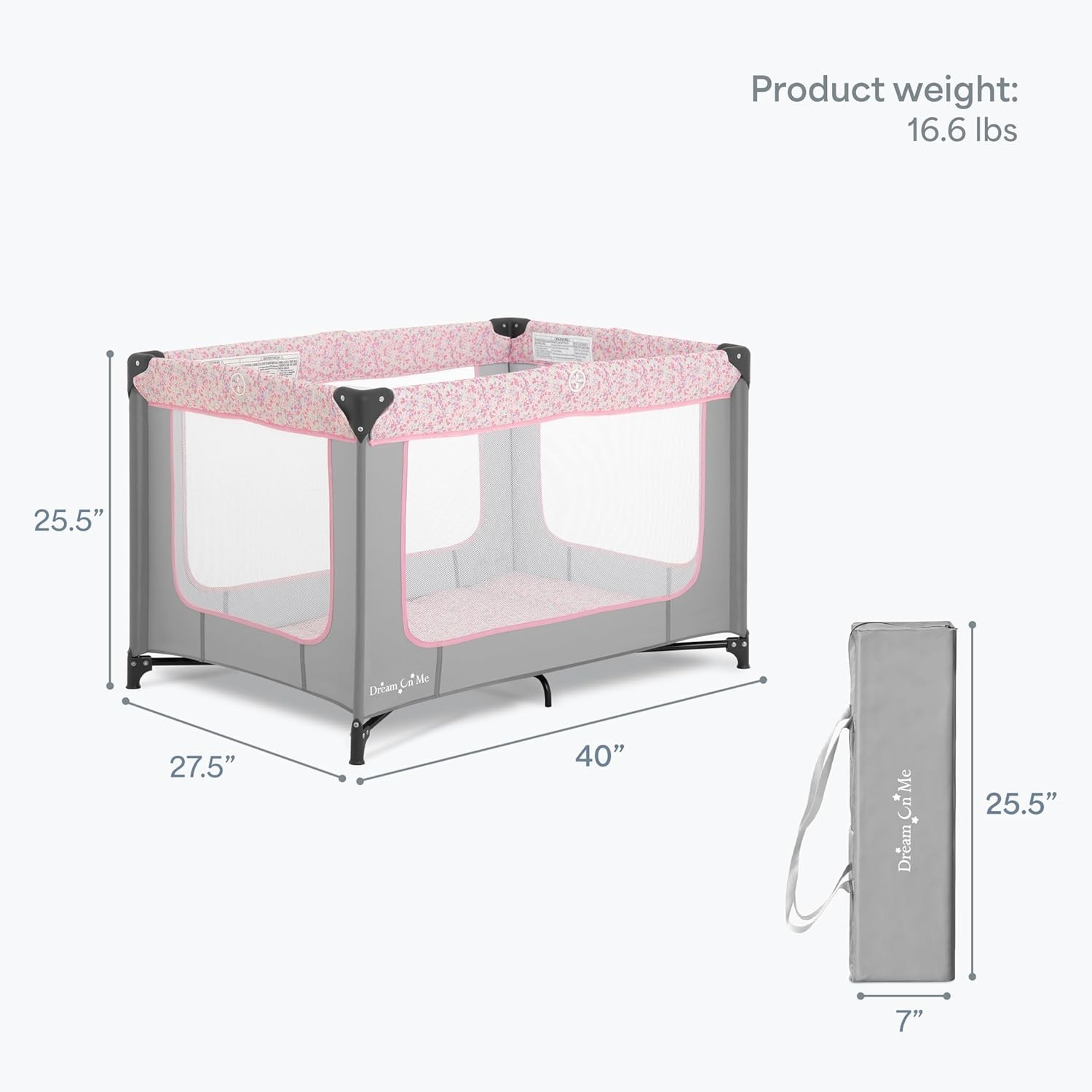 как выглядит Zodiak Baby Playard - Portable, Breathable Design in Grey Pink, 6-36 фото