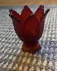 Fenton Ruby Red Amberina Two-Way Votive/Taper Candle Holder