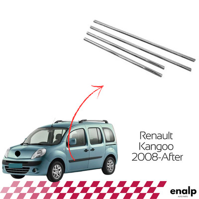 Chrome Windows Frame Trim 4 Pcs For Renault Kangoo 2008-After Stainless Steel