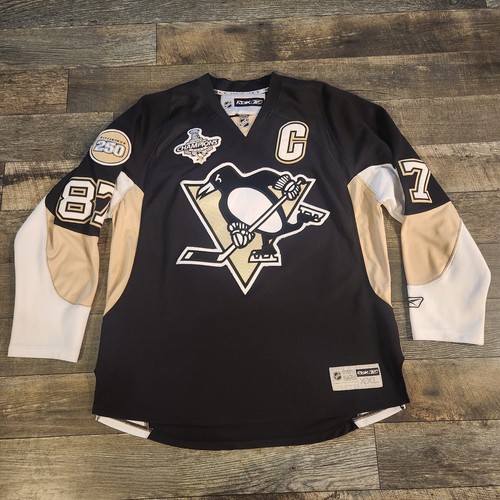 Reebok Sidney Crosby Pittsburgh Penguins 2009 Stanley Cup Jersey Sz XXL 2XL Rare
