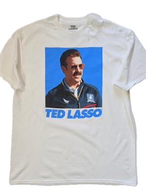 TED LASSO T-Shirt Mens XL White Cotton Crewneck Graphic Print Tagless Pullover