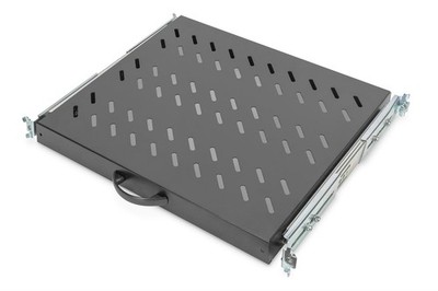 Koscom Fachboden ausziehbar für 19'' (483mm) Netzwerkschrank 365mm Tief - schwarz