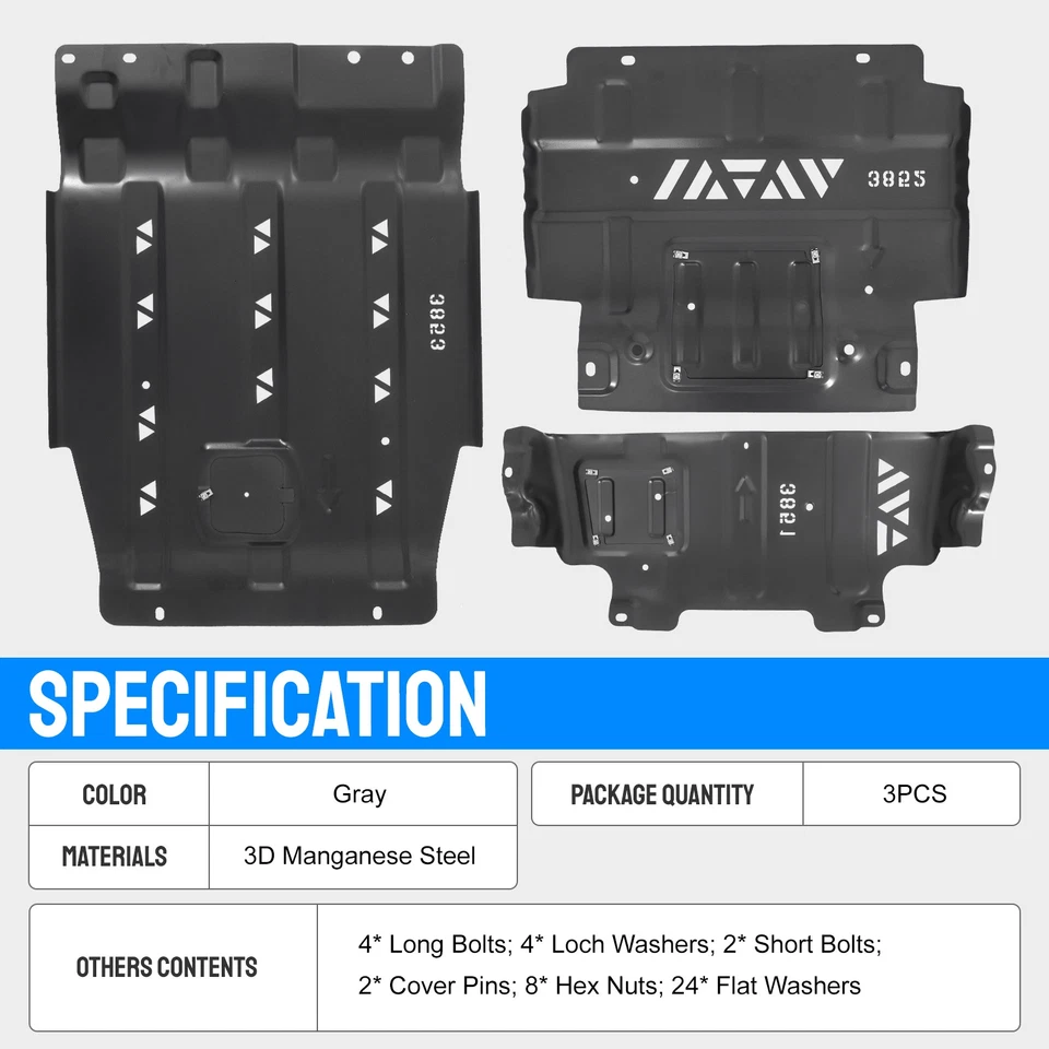 Full Skid Plate Package w/Front Transmission Skid Plate For 2015-2022 Ford F150 Foto 3 de 4