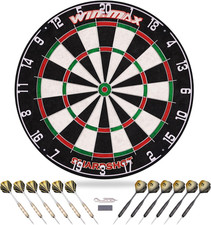 Bristle Steel Tip Dartboard Set with 12 Darts - Perfect for Adults