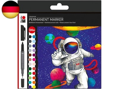 Marabu 0147000000102 - Permanent Marker Graphix 24er Set Hero of Galaxy, mit