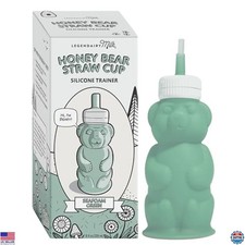 Silicone Sippy Cup Green 8oz - Dishwasher Safe Trainer Straw for 4 Months