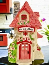 Blue Sky Clayworks HIBISCUS HAVEN Tea Light Candle House Auth Retailer NEW 2025