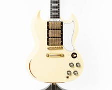 Gibson Custom Shop Historic SG Custom 3 PU 2019 Classic White Heavy Aged
