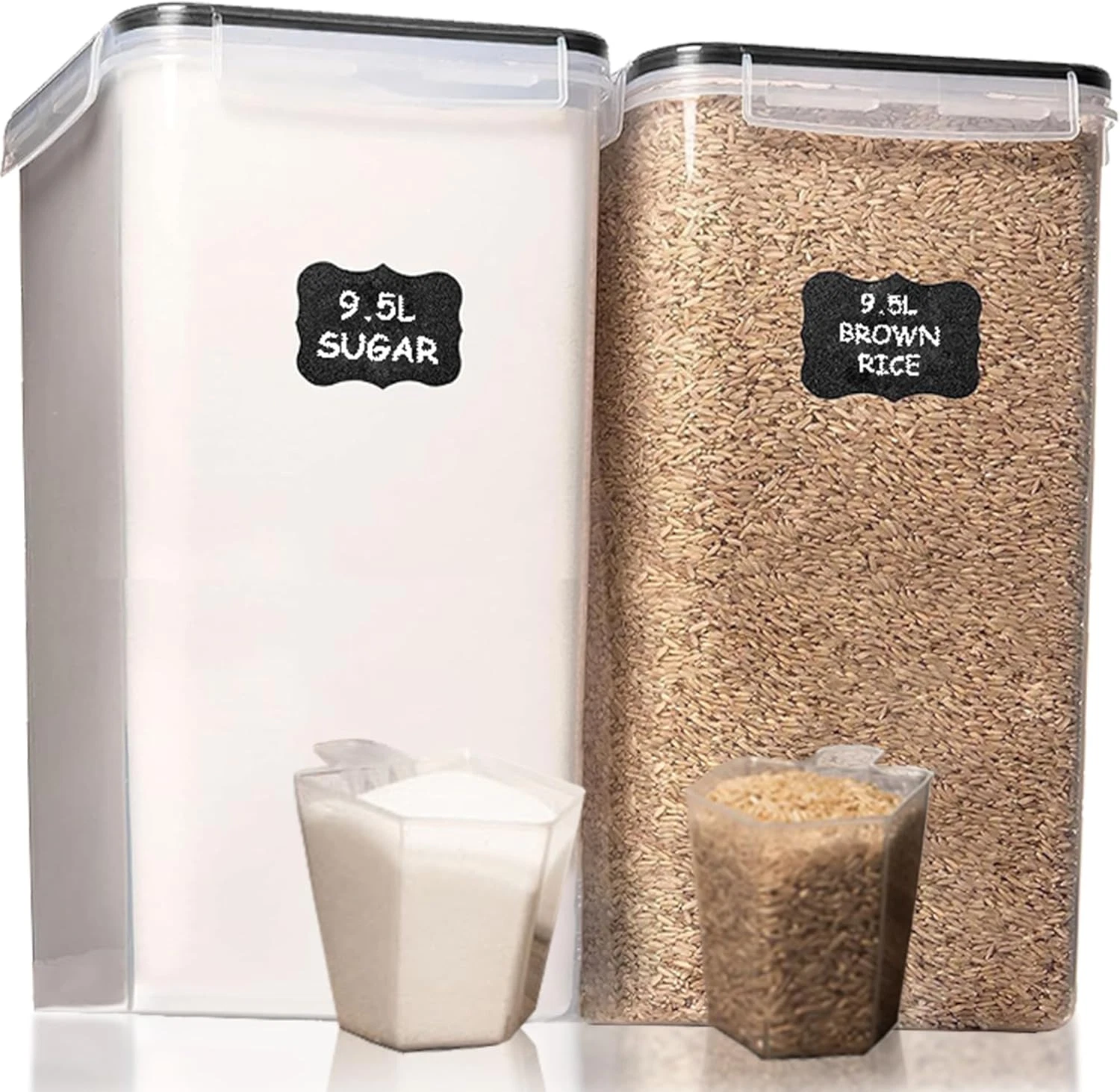 2 PC (9.5L | 321 Oz) Extra Large Bulk Food Storage Containers with Airtight Lids