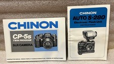 Chinon CP-5s Twin program SLR Camera Manual  Auto S-280 Flash Instructions
