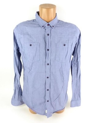 Lee Cooper Herren Hemd Gr. M Regular langarm blau gemustert Freizeithemd (16792)