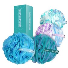 Extra Large Loofah Set - 4 Soft Bath Sponges for Thick Body Wash 75g