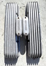 Cal Custom Cast Aluminum Offenhauser Breather Finned Valve Covers Sbc Hot Rod