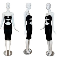 D&G by Dolce & Gabbana 00's vintage black cut out dress