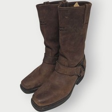 Harley Davidson Hustin Boots Womens Size 7 Brown Leather Harness Biker 85360
