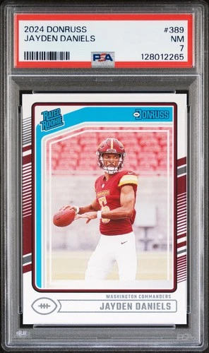 2024 PANINI DONRUSS #389 JAYDEN DANIELS ROOKIE RC PSA 7