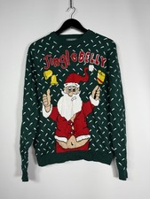 CHRISTMAS SANTA Jumper - Large - Green - Great Condition - Men  s
