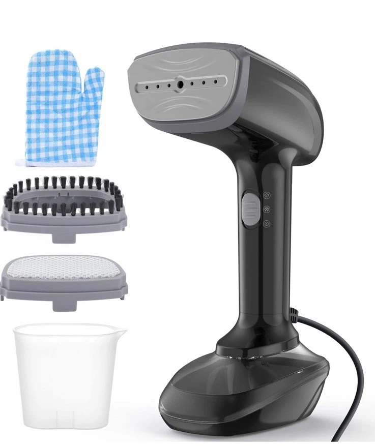 👚Powerful 1800W Handheld Garment Steamer W Detachable Tank & Safety Features